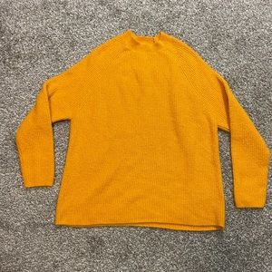 ASOS mustard yellow Womens sweater size 2 wool blend cable knit ribbed